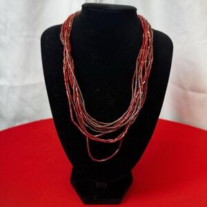 Vintage Red & Purple Layered Necklace